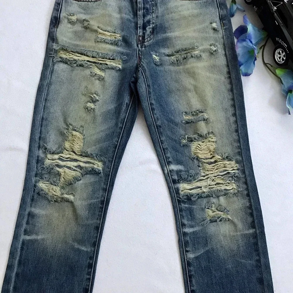 Free People Sandrine Rose NWT Medium Wash Distressed Jeans Women Various